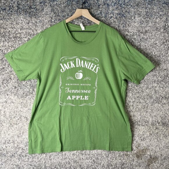 Jack Daniel's Tennessee Apple Shirt Mens 2XL Green Graphic Promo Whiskey Tee - Picture 1 of 5